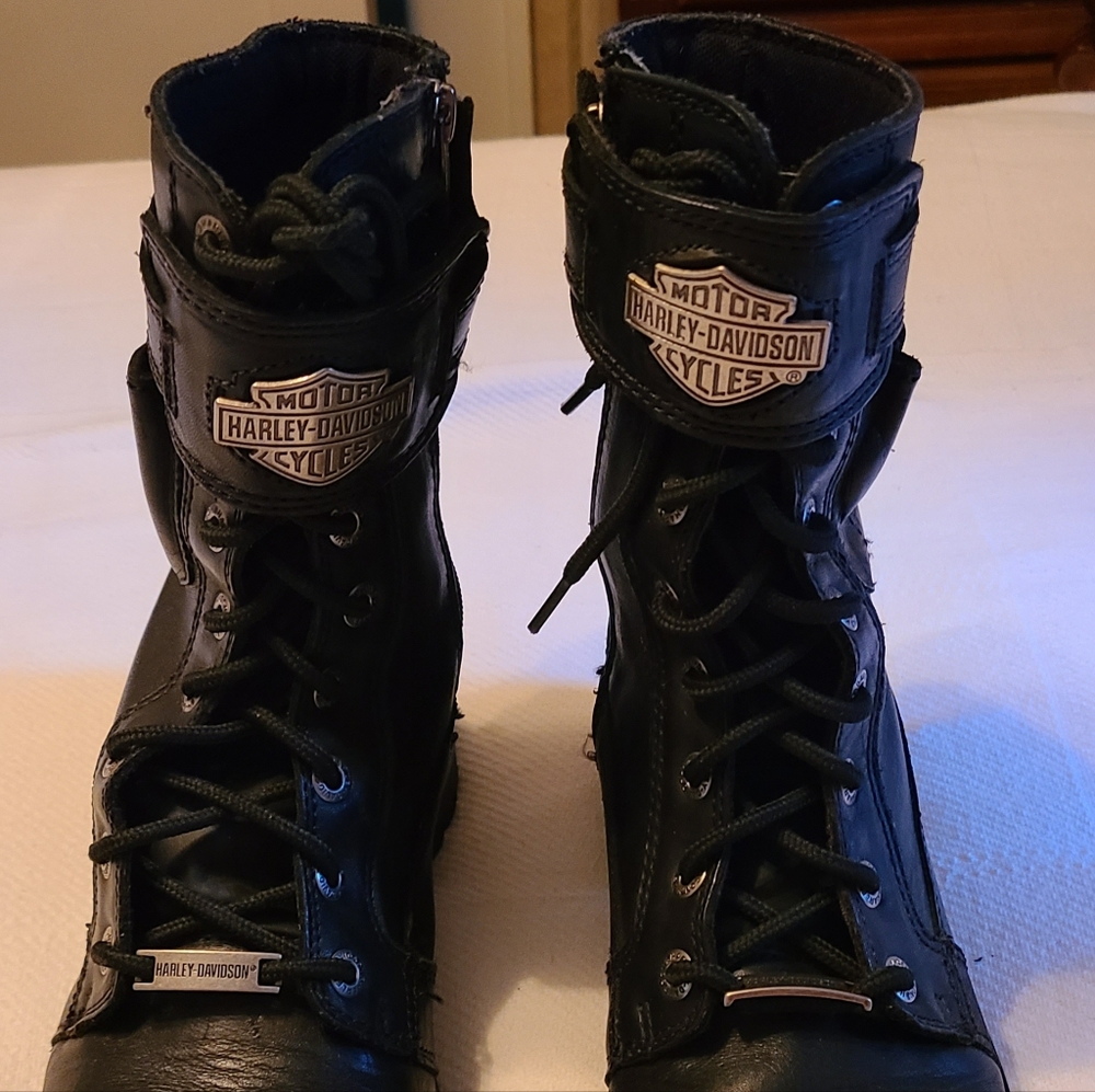 Womens Harley Davidson Leather Riding Boots Size 8.5